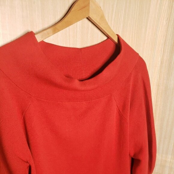 H&M Womens New Red Cowl Neck Cropped Large Sleeve Sweater XL - Picture 3 of 8